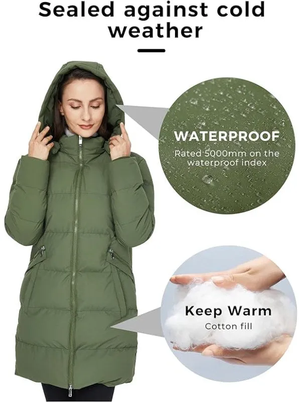 Women's Warm Thicken Parka Coat Winter Puffer Jacket with Removable Hood