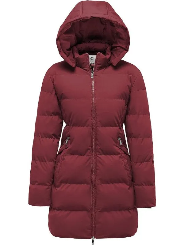 Women's Warm Thicken Parka Coat Winter Puffer Jacket with Removable Hood