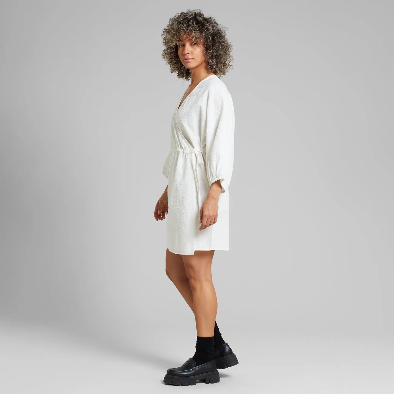 Wrap Dress Ugglan White | DEDICATED