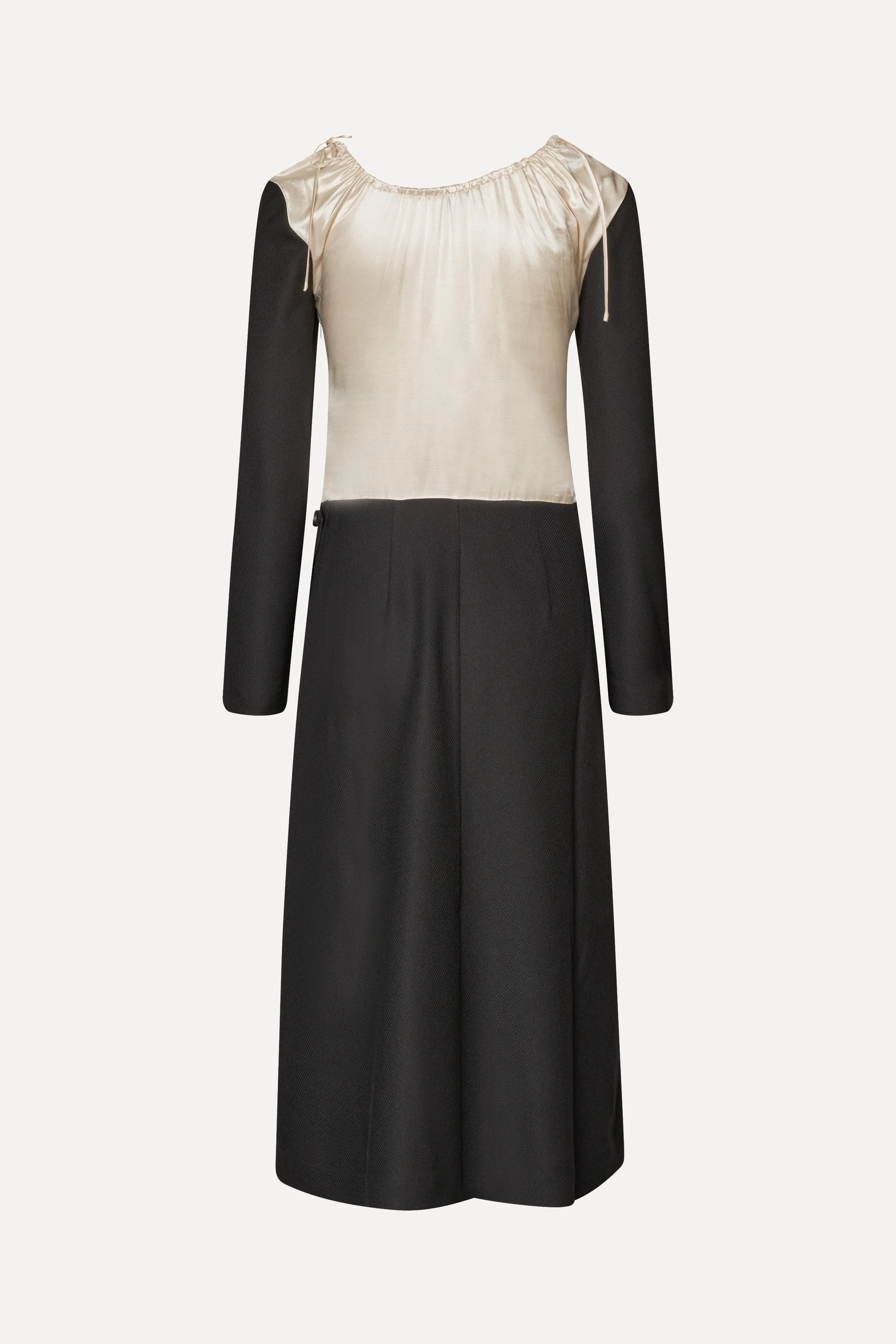 Wrap Midi Dress - Black / Butter Milk