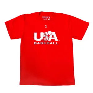 Youth USA x Baseballism Red Traditional Tee