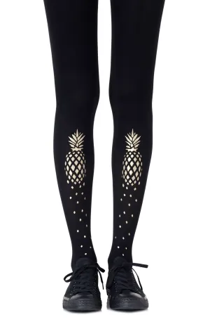 Zohara "If You Like PiÃ±a Coladas" Gold Print Tights